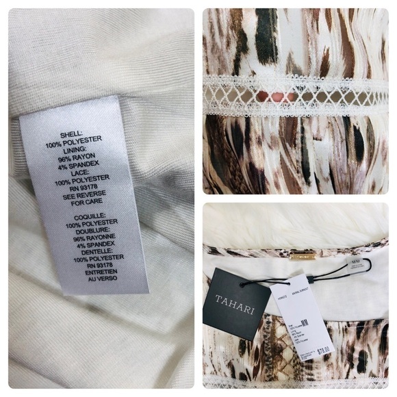 TAHARI NWT Abstract Micro Pleated Top M - Picture 8 of 8